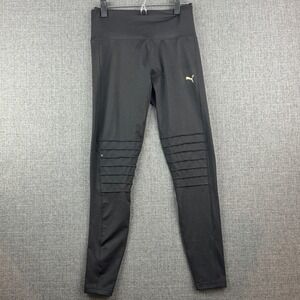 Puma‎ Leggings Womens Large Black Moto Style High Waist Athletic Yoga Pants
